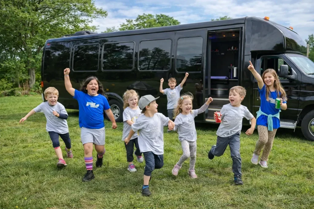 kids outside party bus 1