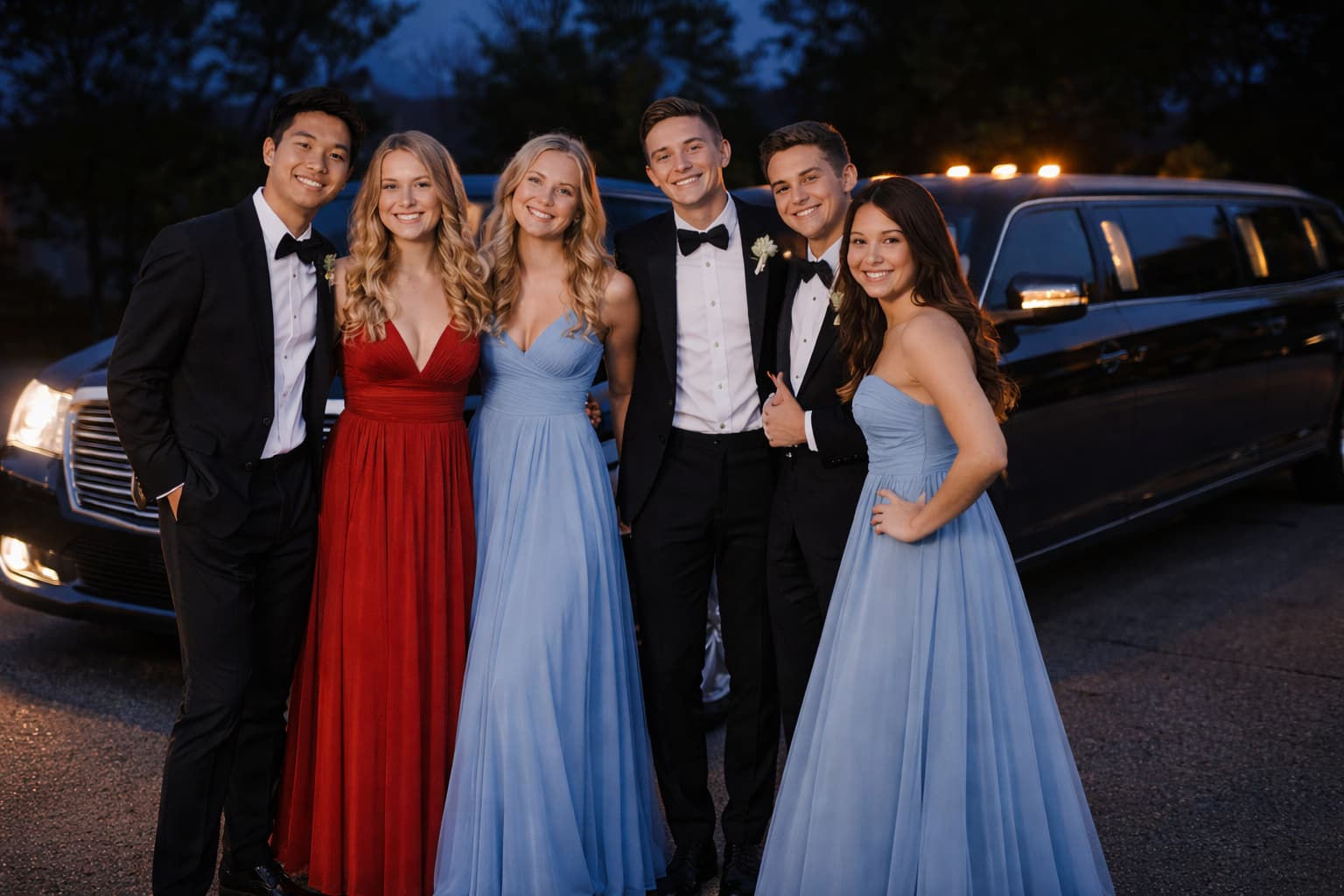 black-stretched-limo prom limo in northwest washington