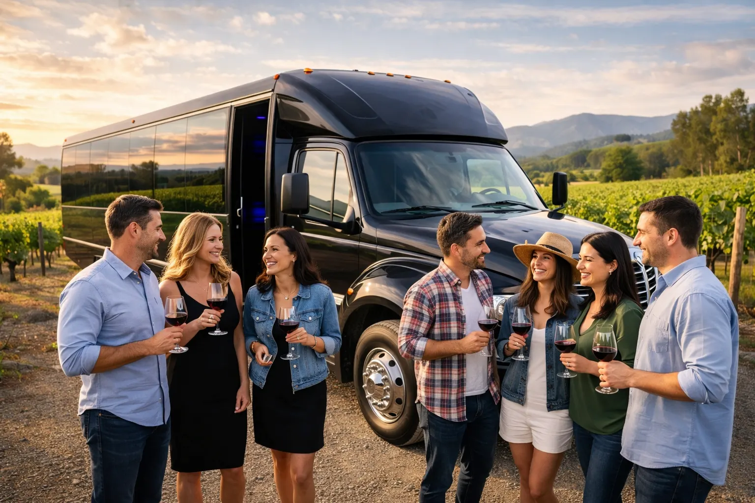 party bus vineyard Bellingham Party bus wine tour